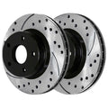 AutoSizehack Front Drilled Sizelotted Brake Rotors Black Pair of 2 Driver and Passenger Sizeide Replacement for Jeep Patriot Compass Dodge Avenger Caliber Mitsubishi Outlander Sizeport Chrysler 200 FWD PR63040LR