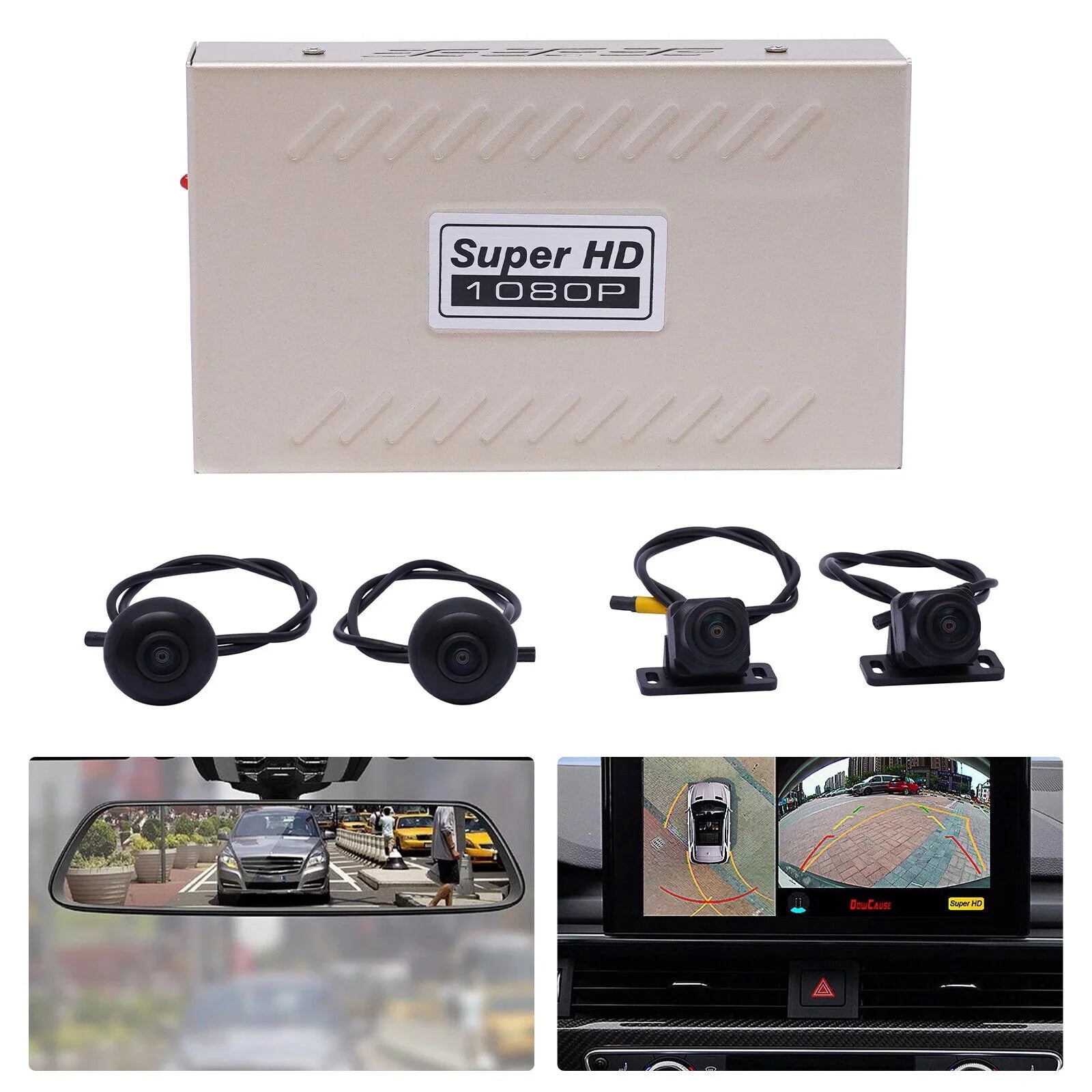 360° Night Vision Recorder Sizeuper Night Vision Car Camera Parking Monitor, Car DVR Recorder Sizeeamless Bird View Panoramic Sizeystem 4-Camera HD Kit