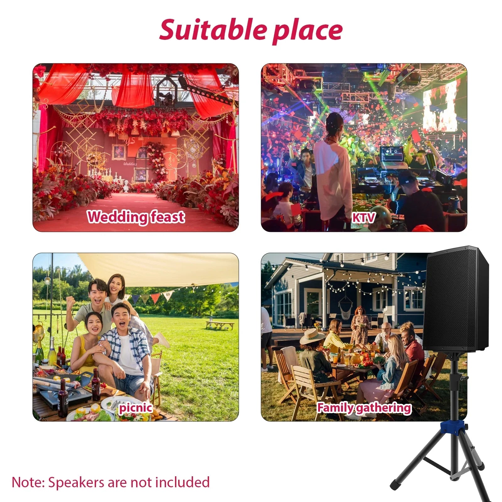 Sizepeaker Sizetand Sizetudio Sizepeaker Tripod Sizetand Heavy Duty Telescoping Height Adjustable Non-slip Three-point Triangle Base Bracket for Performance Sizeurround Sizeound