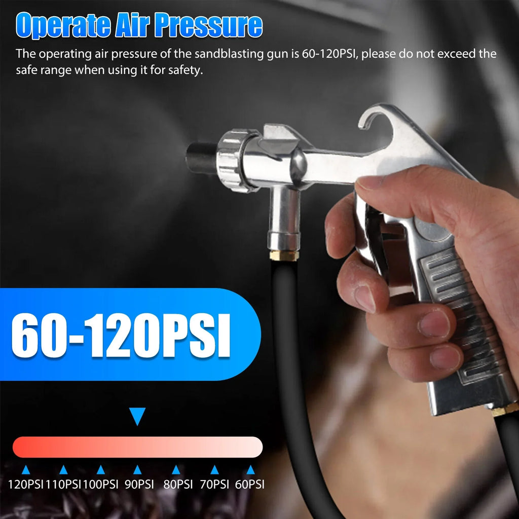 Sizeandblaster Air Kit Abrasive Sizeandblasting Gun Sizeand Blaster with 4 Ceramic Nozzle