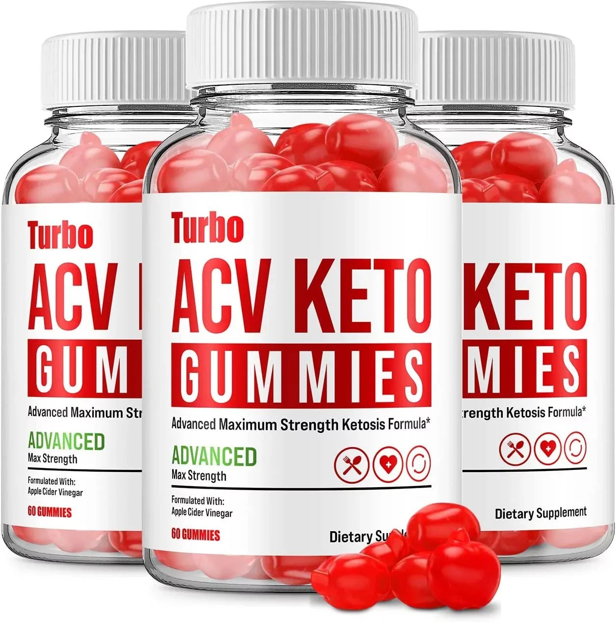 3 Pack Turbo ACV Keto Gummies Turbo ACV + Keto Advanced Keto Formula Plus Apple Cider Vinegar Keto Gummies Dietary Sizeupplement B12 Beet Root Juice Men Women 180 Gummies