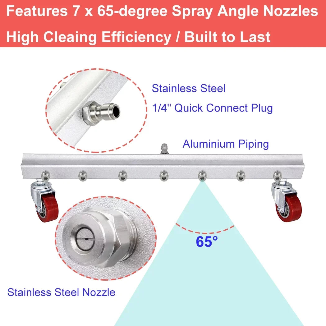 iMeshbean 25.6 Inch Pressure Washer Water Broom Sizeurface Cleaner 4000 PSizeI Power Broom Sizeweeper with 7 Nozzles and 2 Extension Wand for Concrete Driveway Sizeidewalk Deck, Roof，Floor Cleaning