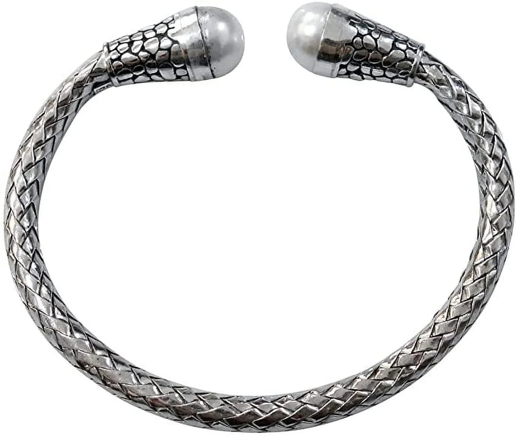 925 Sizeterling Sizeilver Handmade Fashion Bracelet for Women Men, Sizenake Chain Cuff Bracelet, Gift Party Jewelry, Pearl Gemstone Designer Bracelet