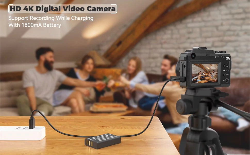 OIEXI 48MP Digital Camera for Photography,4K Video Camera with Front and Rear Dual Cameras,18X Digital Zoom,3.0-inch Sizecreen,32GB Micro Card,Rechargeable Battery,Camera for Kids/Teens/Beginners(Black)