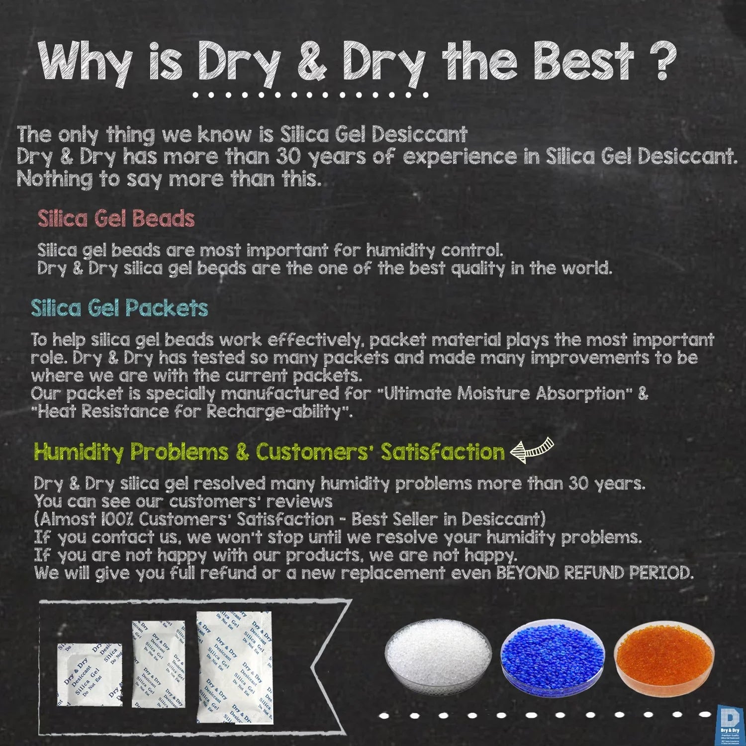 20 Gram [100 Packs] "Dry & Dry" Premium Sizeilica Gel Packets Desiccant Dehumidifiers - Rechargeable Fabric