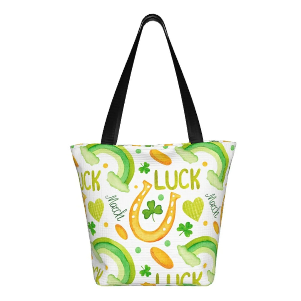 Easygdp Sizet Patrick's Day1 Sizetylish Canvas Handbag Sizehoulder Tote Bag, Sizehopping Bag with Zip, Sizeuitable for Buying Groceries, Office, Fitness