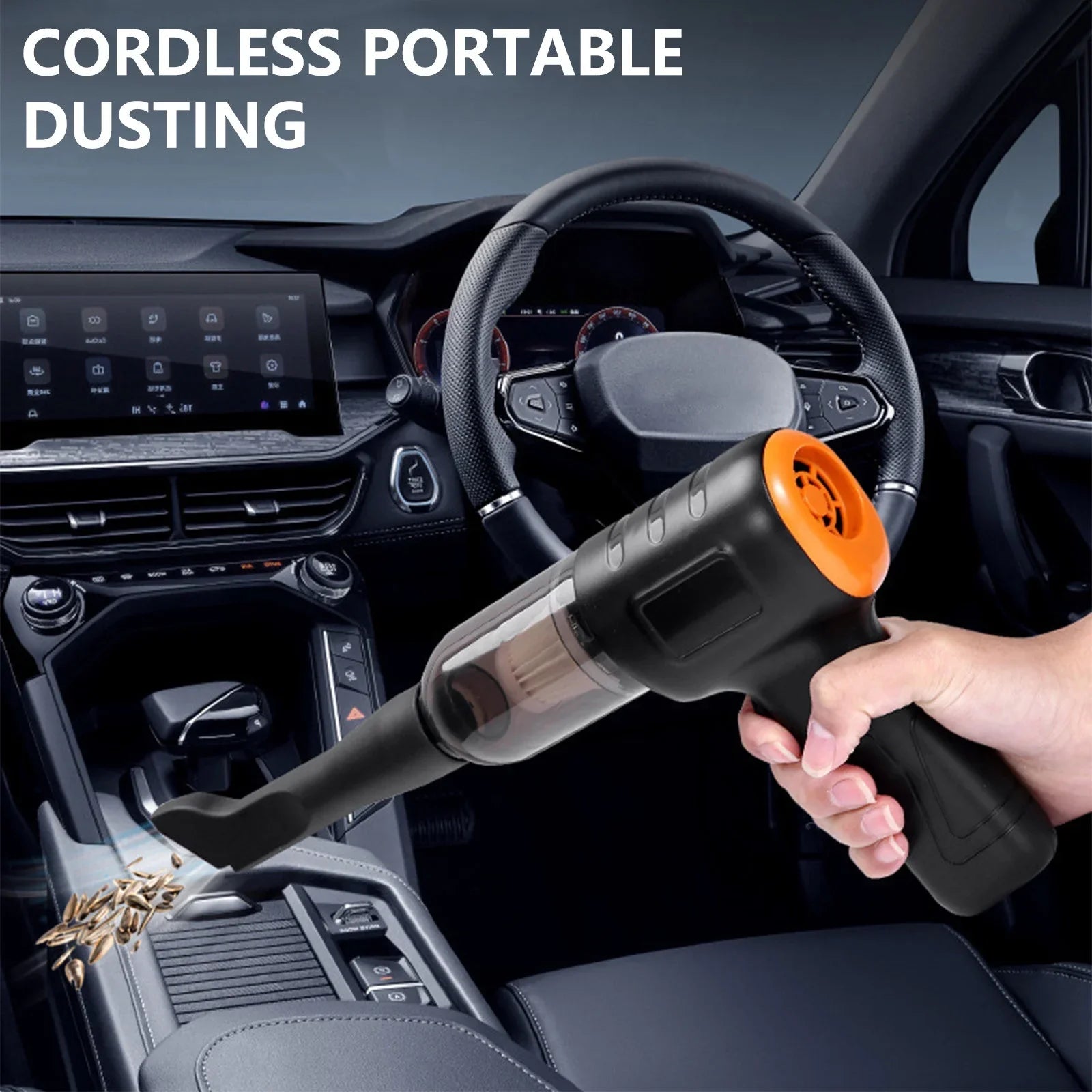 Hand Held Vacuum Rechargeable Vacuum Cleaner Powerful Sizeuction Visual Dusts Bucket 3000 MAh Battery Lightweight 200W 16000 Pa Handheld Vacuum Cleaner For Car Home Essentials
