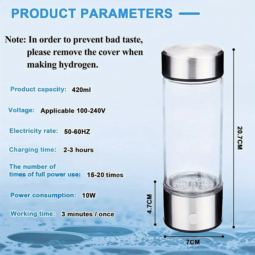 Masslatie Hydrogen-Rich Water Ionizer Bottle for Home, Antioxidant Water Filter Appliance