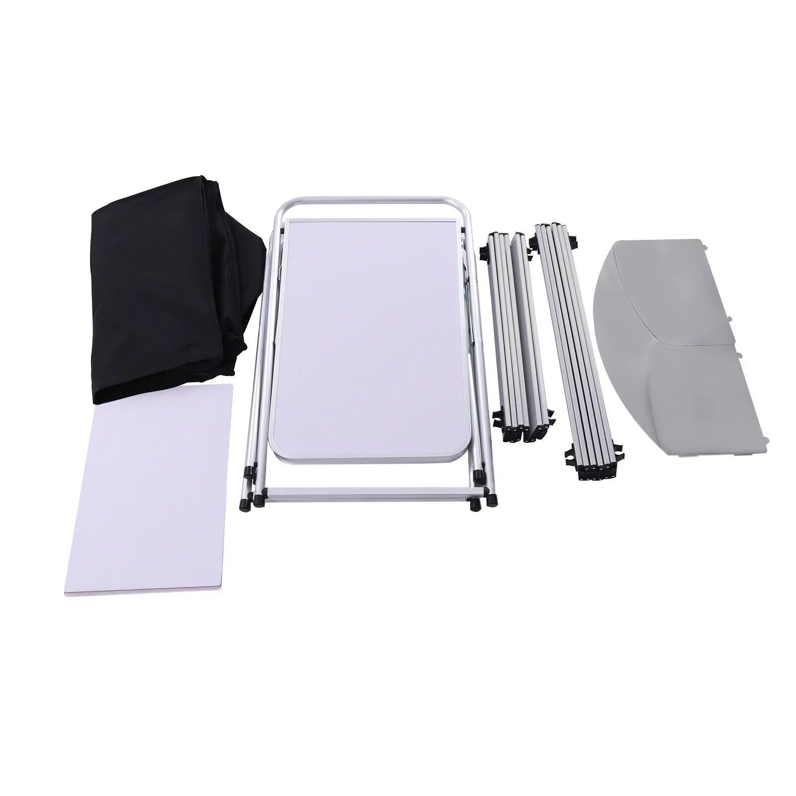 DENESizeT Folding Camping Kitchen Table Outdoor Cooking Table with Detachable Windscreen