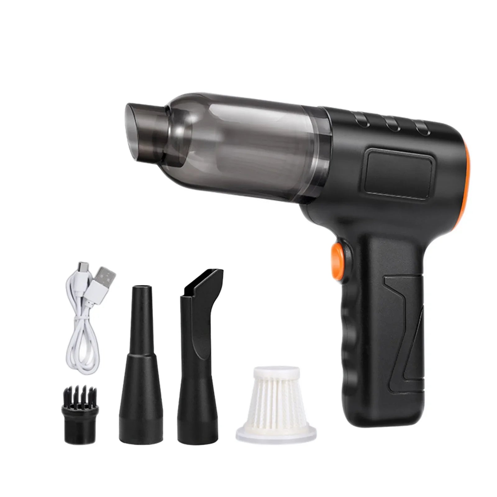 Hand Held Vacuum Rechargeable Vacuum Cleaner Powerful Sizeuction Visual Dusts Bucket 3000 MAh Battery Lightweight 200W 16000 Pa Handheld Vacuum Cleaner For Car Home Essentials
