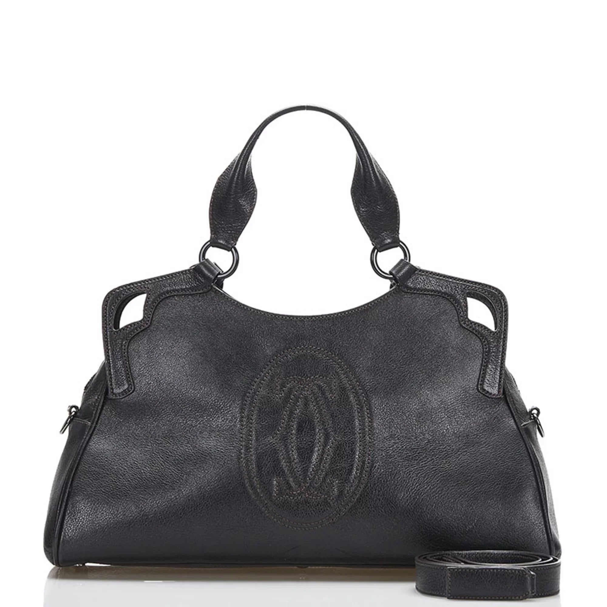 Pre-Owned Cartier handbag shoulder bag brown leather ladies CARTIER (Fair)