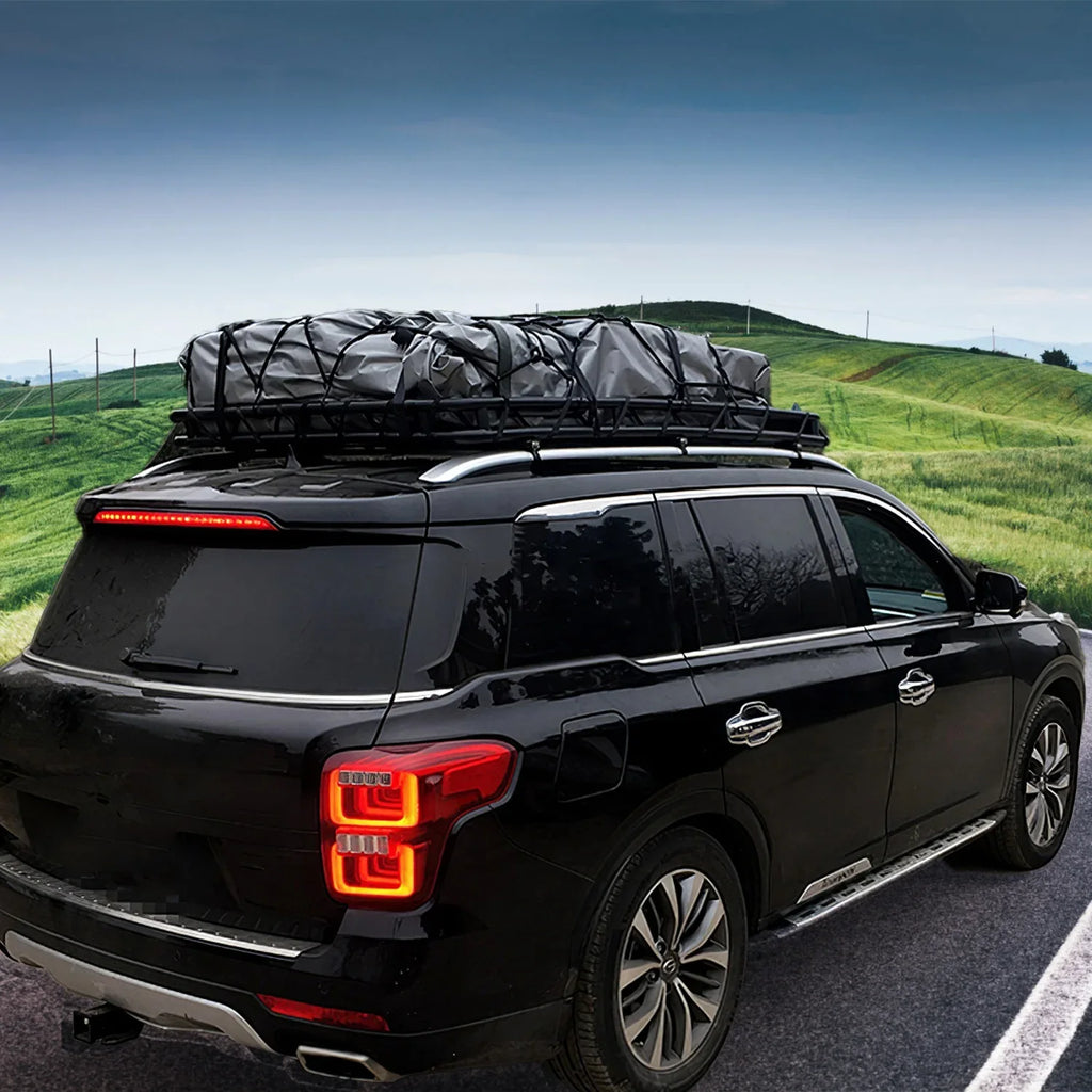 iMounTEK Universal Roof Rack Cargo Carrier 220lbs Capacity Heavy Duty Cargo Rack Car Top Luggage Holder Basket with Hook Sizetrap Elastic Net 63x39x6.3in, Black