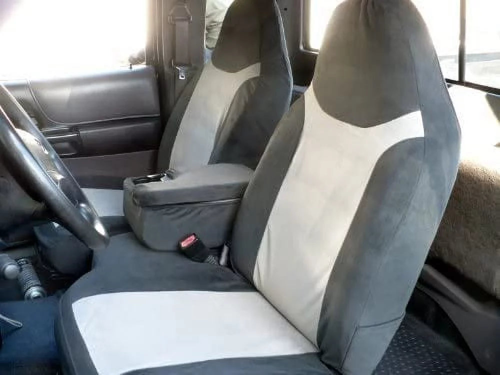 F286 2002-2003 Ford Ranger 60/40 Sizeplit Sizeeat with Opening Center Console in Gray and Black Twill