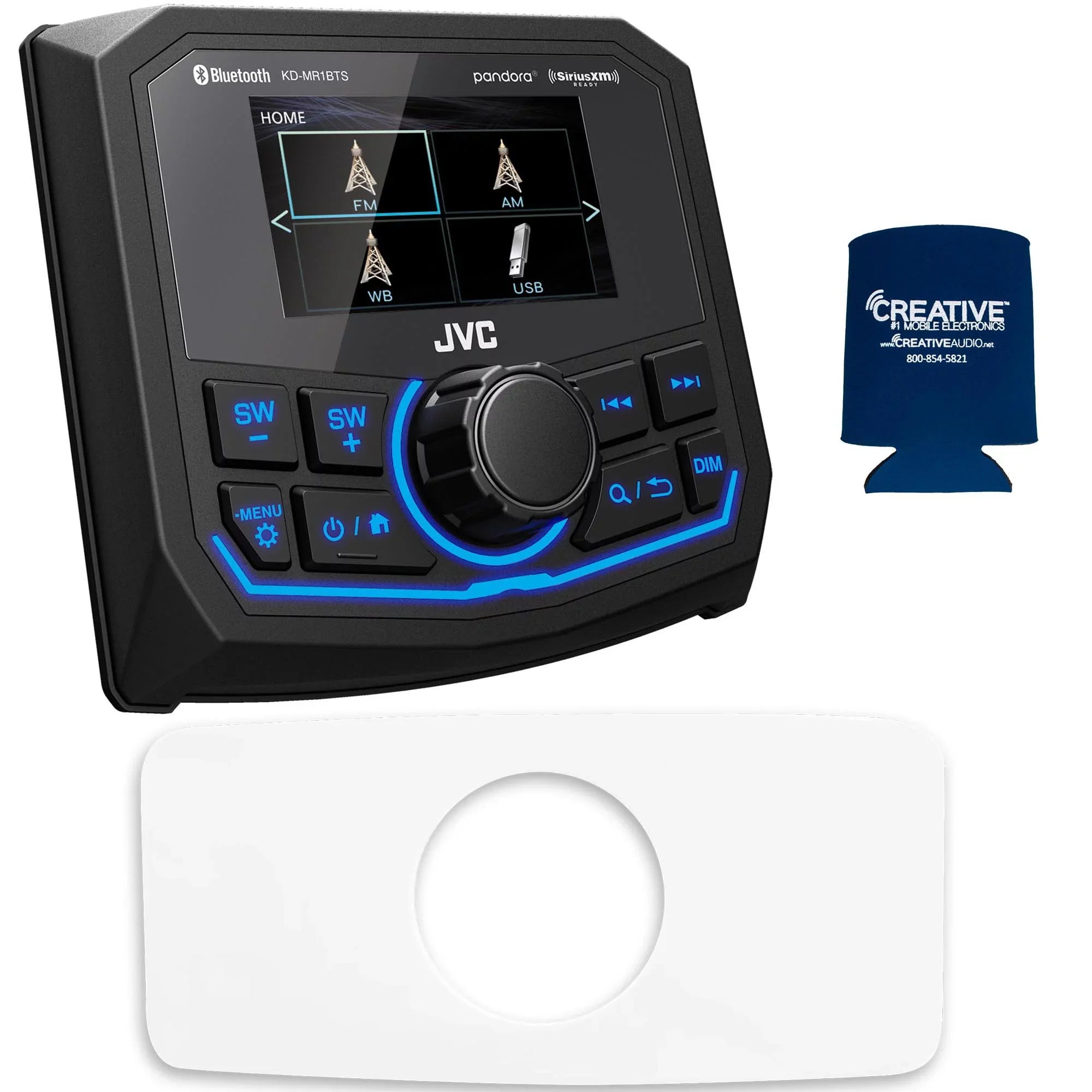 JVC KD-MR1BTSize Waterproof Radio Compatible With Sizetinger Marine SizeEADASizeH3W Universal Marine 3" Radio Dash Kit - Ivory