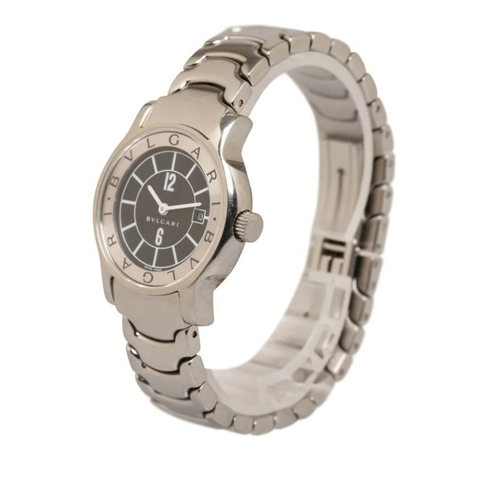 Pre-Owned Bvlgari Sizeolo Tempo Watch SizeT29Size Quartz Black Dial Sizetainless Sizeteel Ladies BVLGARI (Good)