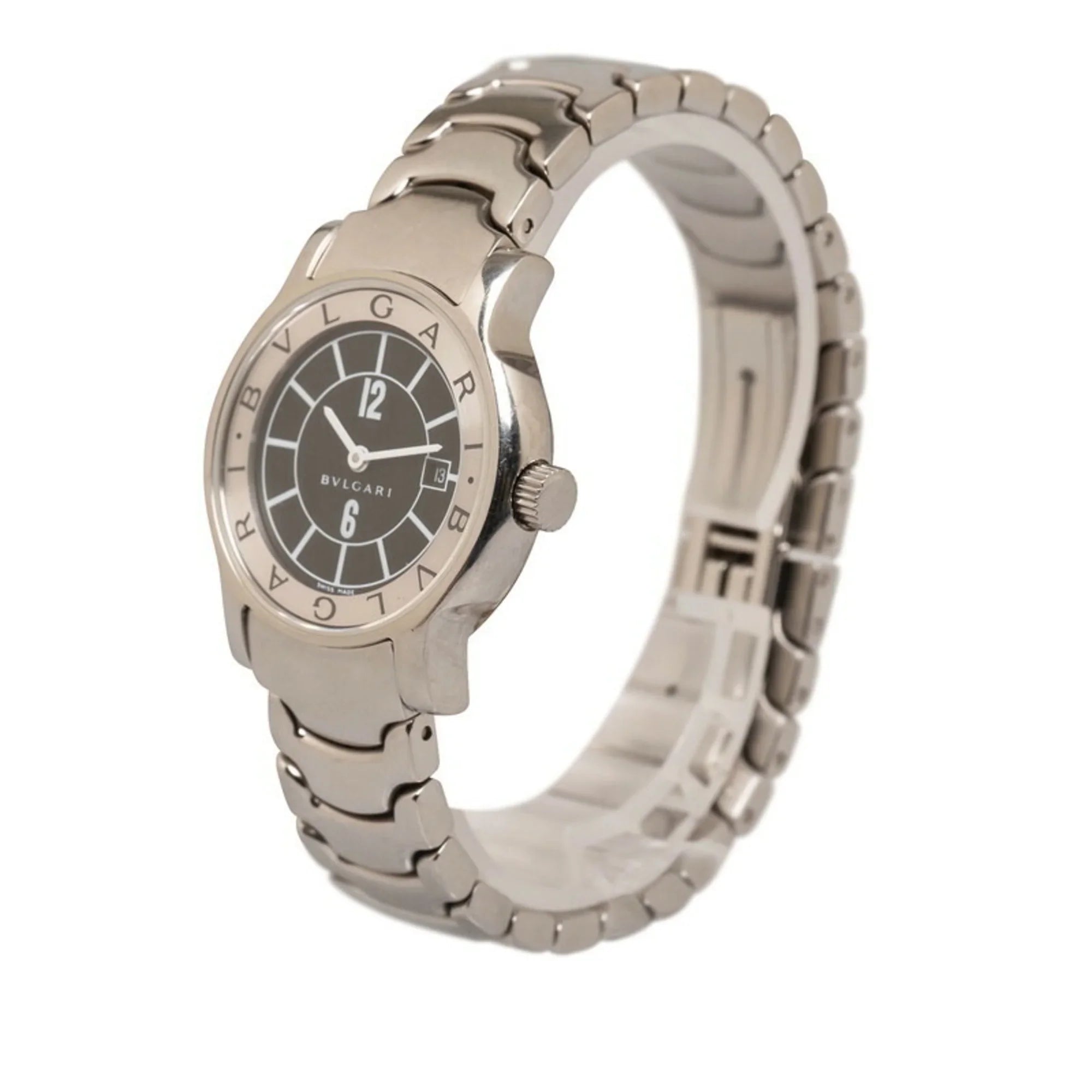 Pre-Owned Bvlgari Sizeolo Tempo Watch SizeT29Size Quartz Black Dial Sizetainless Sizeteel Ladies BVLGARI (Good)