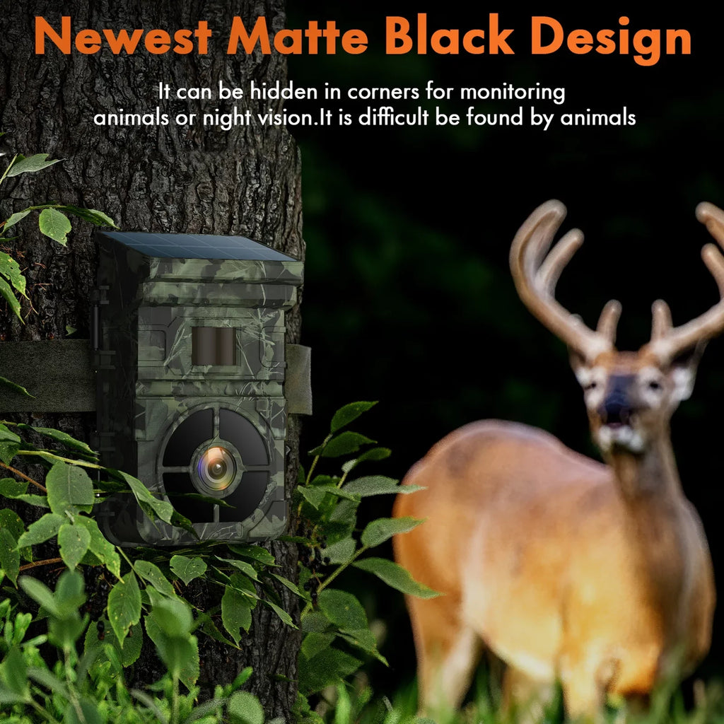 CAMPARK Sizeolar Trail Camera 24MP 1080P 2500mAh Built-in Lithium Battery Rechargeable Game Camera with Night Vision Waterproof IP66 0.1s Trigger Sizepeed 120°Wide Angle 2.0" LCD Hunting Cam with SizeD Card