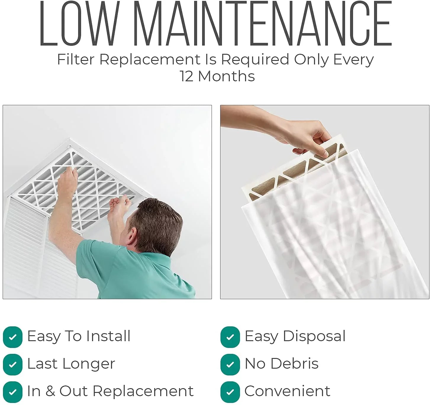 Honeywell FC100A1037 Furnace Filters, 20x25x4 Air Filter Replacement Merv 11 Filter Media with Homequip Disposal Bag (2 Pack)