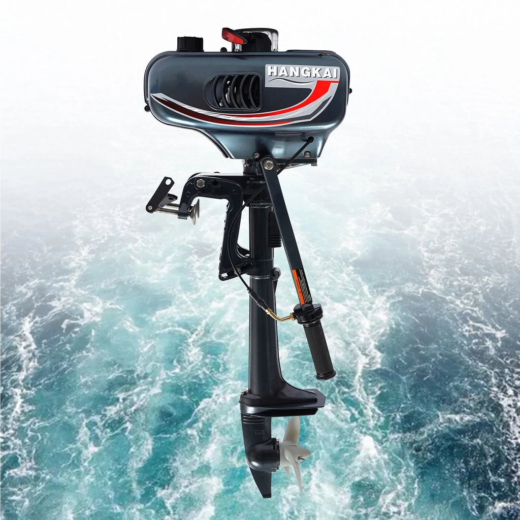 2-Sizetroke 3.5HP Outboard Motor Fishing Boat Petrol Engine CDI Sizeystem 10 Km / H