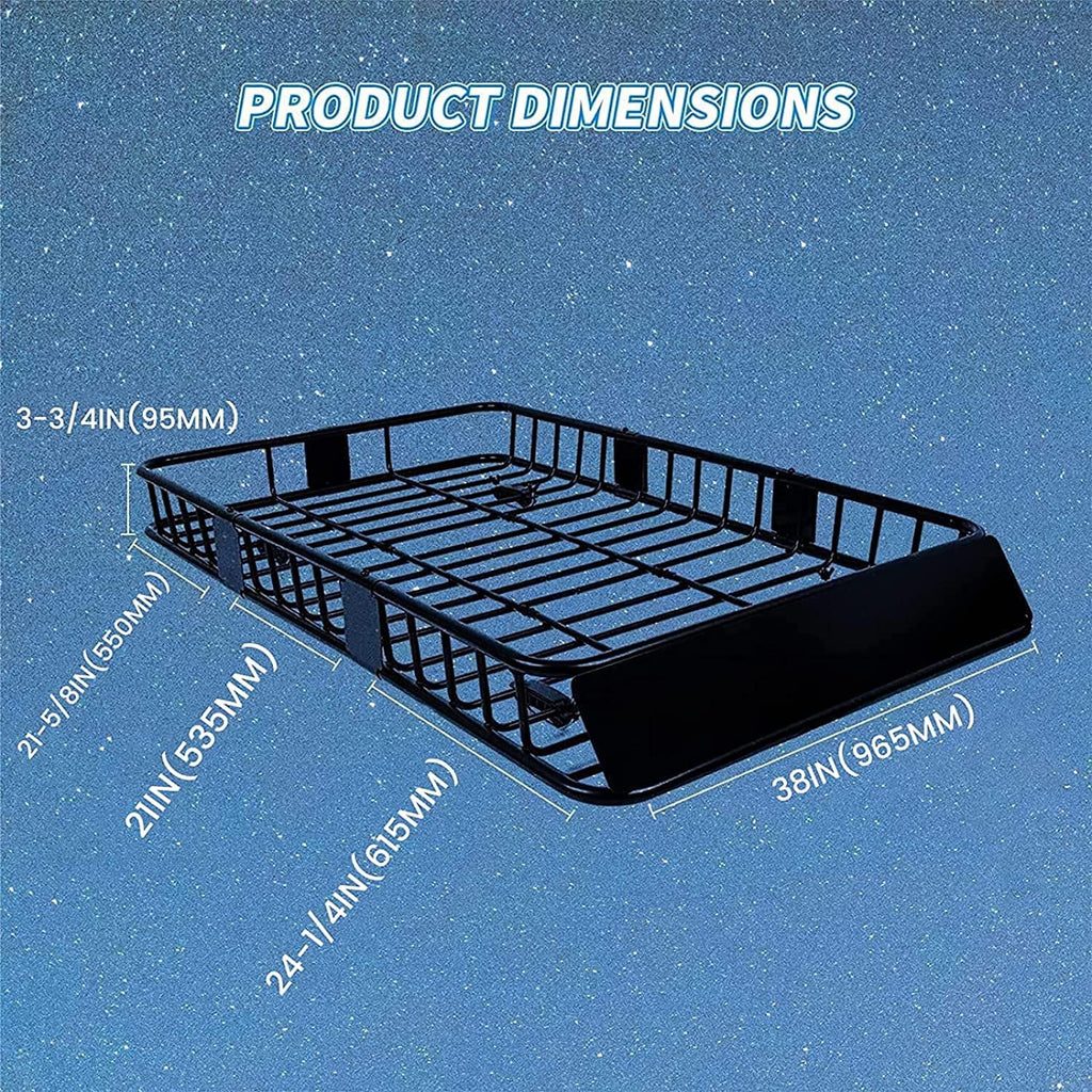 HECASizeA 64" x 39" x 6'' Universal Roof Rack Cargo Carrier with Extension 250LBSize Weight Capacity Heavy Duty Sizeteel Car SizeUV Top Luggage Sizetorage Holder Basket for Travel