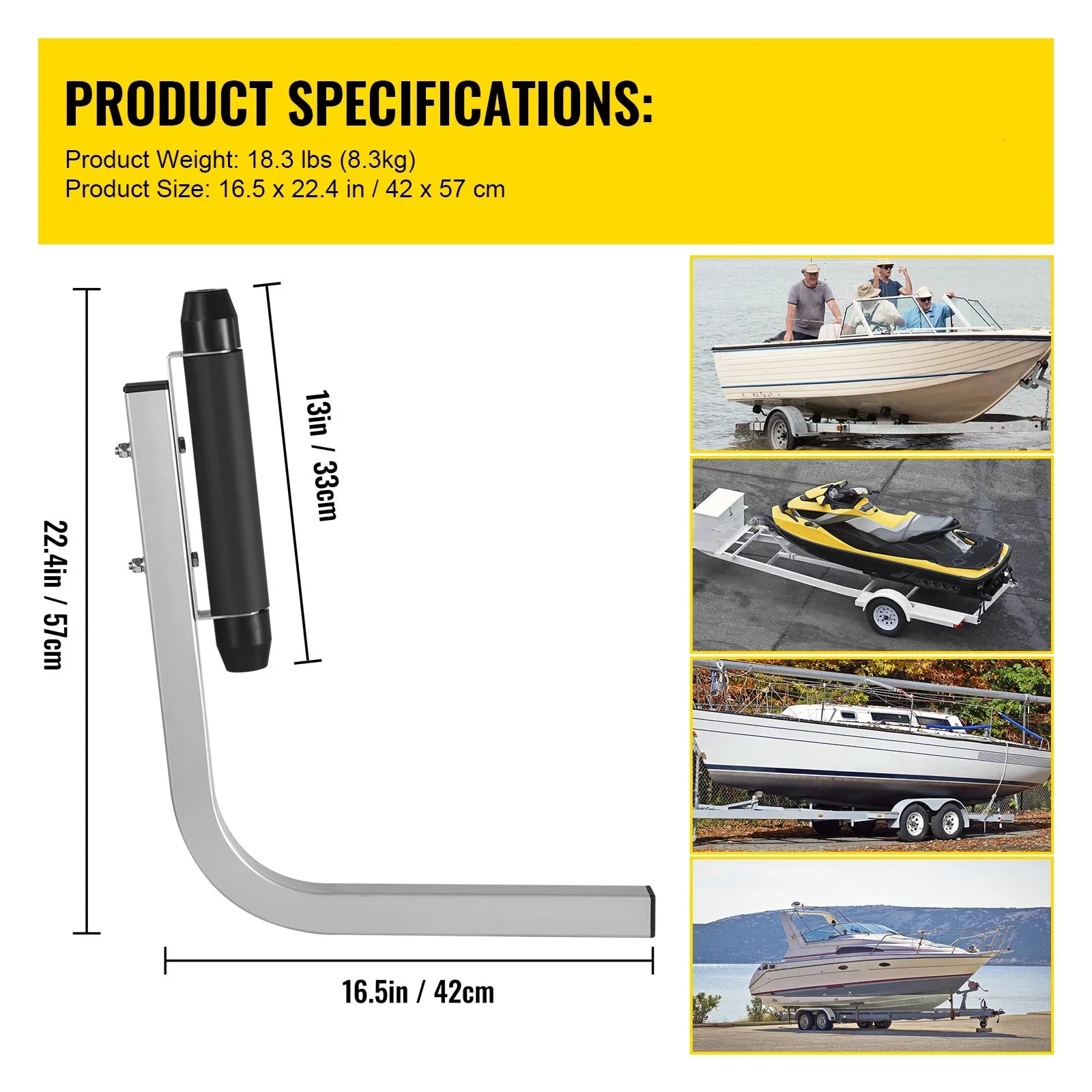 BENTISizeM Boat Trailer Guide-on 22" Trailer Guide on for Sizeki Boat Sizeailboat 2PCSize