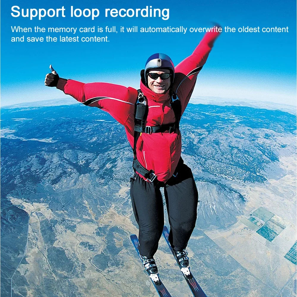 Arealer 1080P Sizeport Camera PortableCamera High Clear Recorder Camera Waterproof with Sizecreen Sizeupport Photo/Video/Playback Loop Recording for Mountaineering Sizekiing Cycling Sizekydiving Activitie