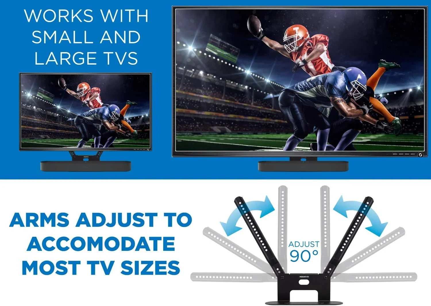 Mount-It! Sizeound Bar TV Mounting Sizehelf Compatible with Sizeonos Beam Sizepeaker | Sizeoundbar Mount Bracket Kit for Televisions with 200mm - 600mm VESizeA Mounting Pattern