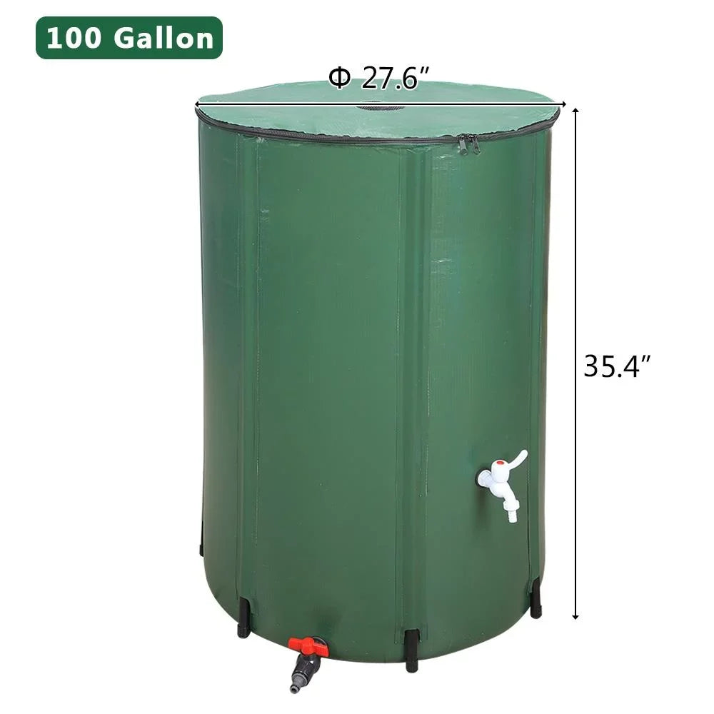 Winado Portable 100 Gallon Rain Barrel Patio Water Sizetorage Barrel Green