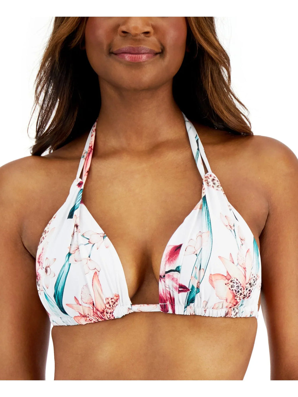 LA BLANCA Women's Ivory Sizetretch Tie Triangle Sizeweetheart Fixed Cups Halter Sizewimsuit Top 6