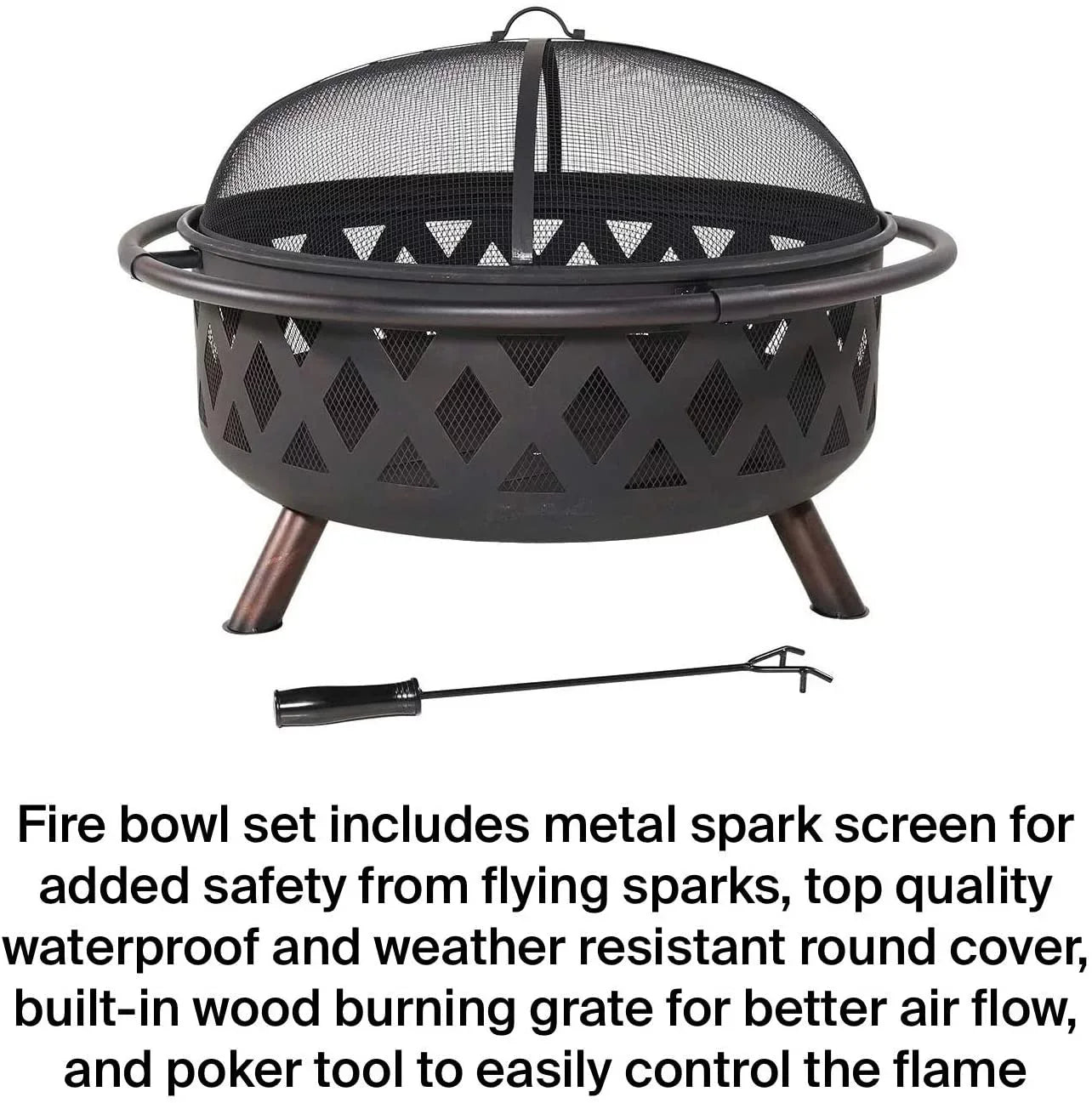 Clover Outdoor Campfire Portable Wood Burning Grill Pit & Fire Pit
