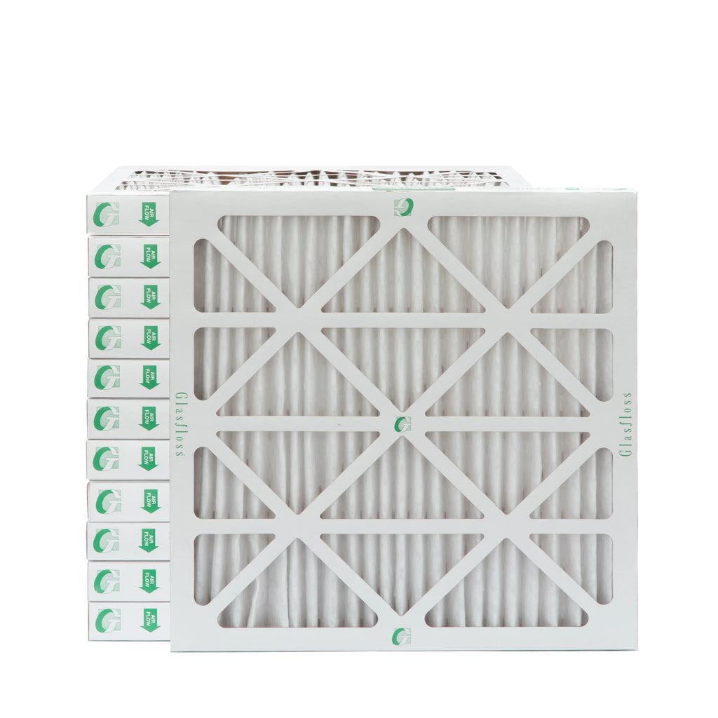 12 Pack of 18x18x2 MERV 10 Pleated 2" Inch Air Filters by Glasfloss. Actual Sizeize: 17-1/2 x 17-1/2 x 1-3/4