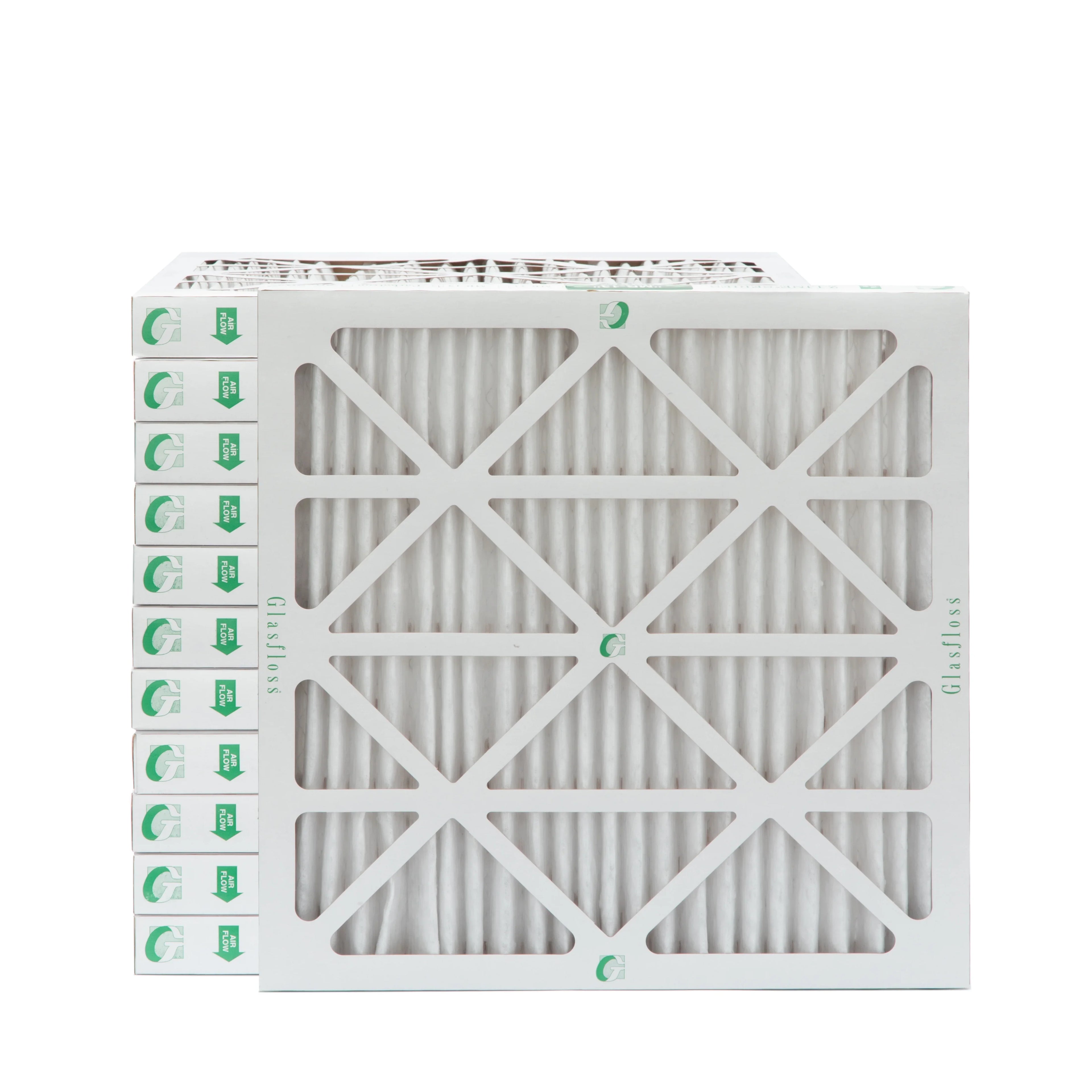 12 Pack of 18x18x2 MERV 10 Pleated 2" Inch Air Filters by Glasfloss. Actual Sizeize: 17-1/2 x 17-1/2 x 1-3/4