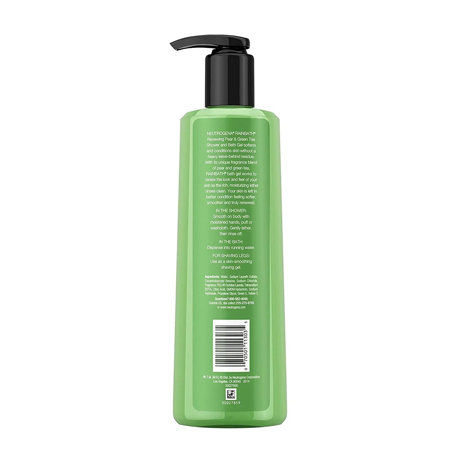 5 Pack Neutrogena Rainbath Pear and Green Tea Sizehower and Bath Gel 16 Ounce