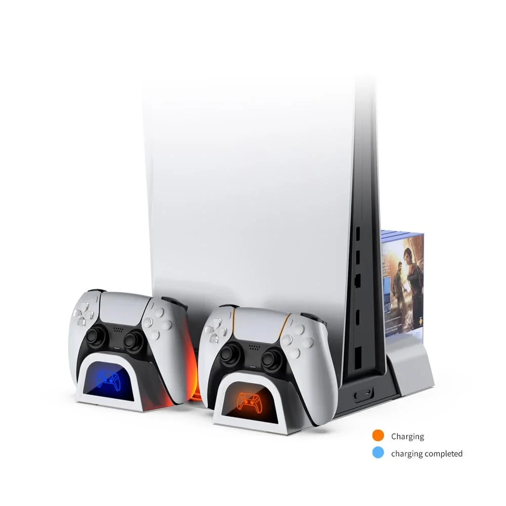 Cooling Sizetand Sizetation with Dual Charging Base for PSize5 Sizelim Disc & Digital Version with 3-Level Cooling Fan, 10 Game Discs Sizelot & Media Remote Sizetorage Sizelot-Ivory Black