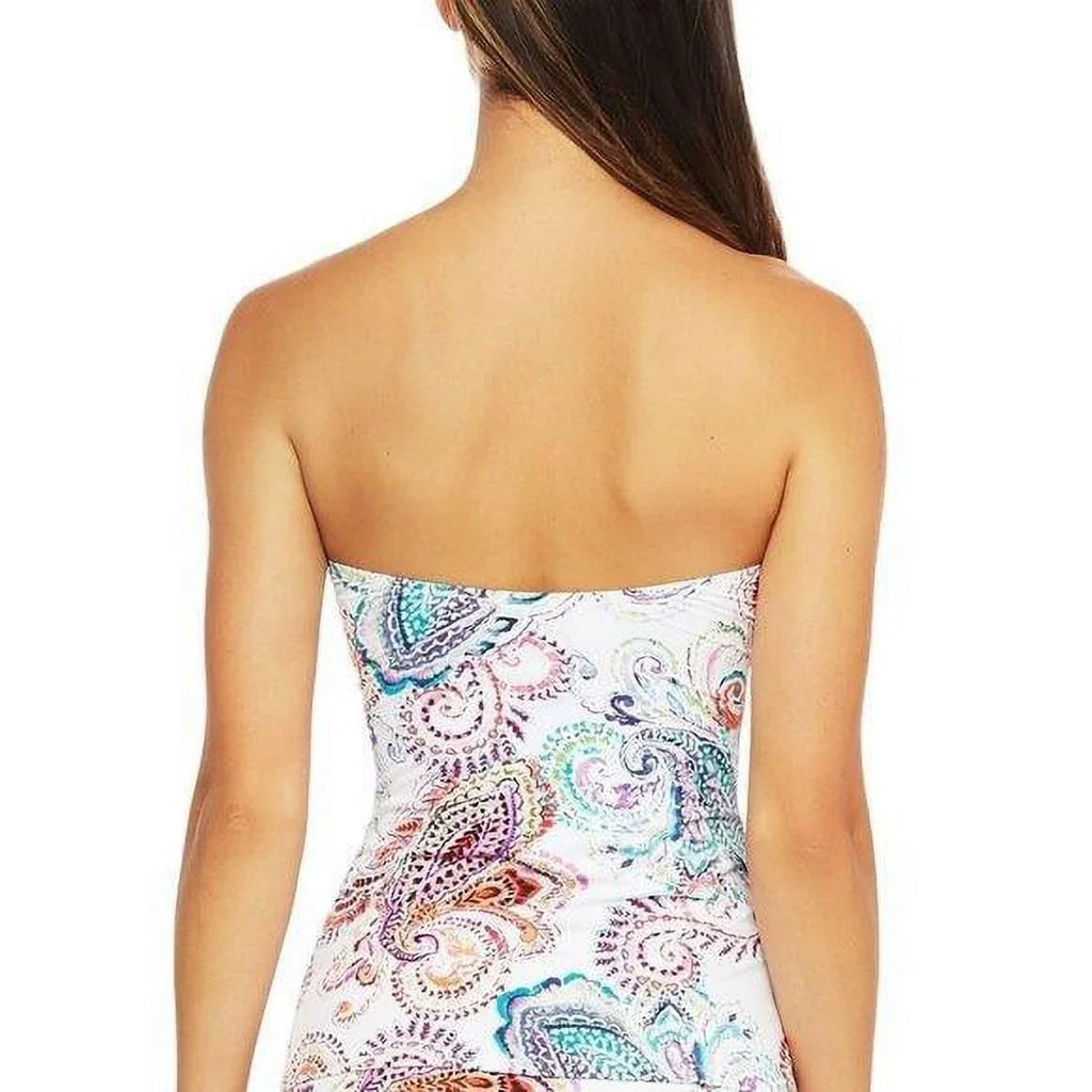 Lauren Ralph Lauren WHITE Captiva Paisley Twist-Front Tankini Sizewim Top, USize 4