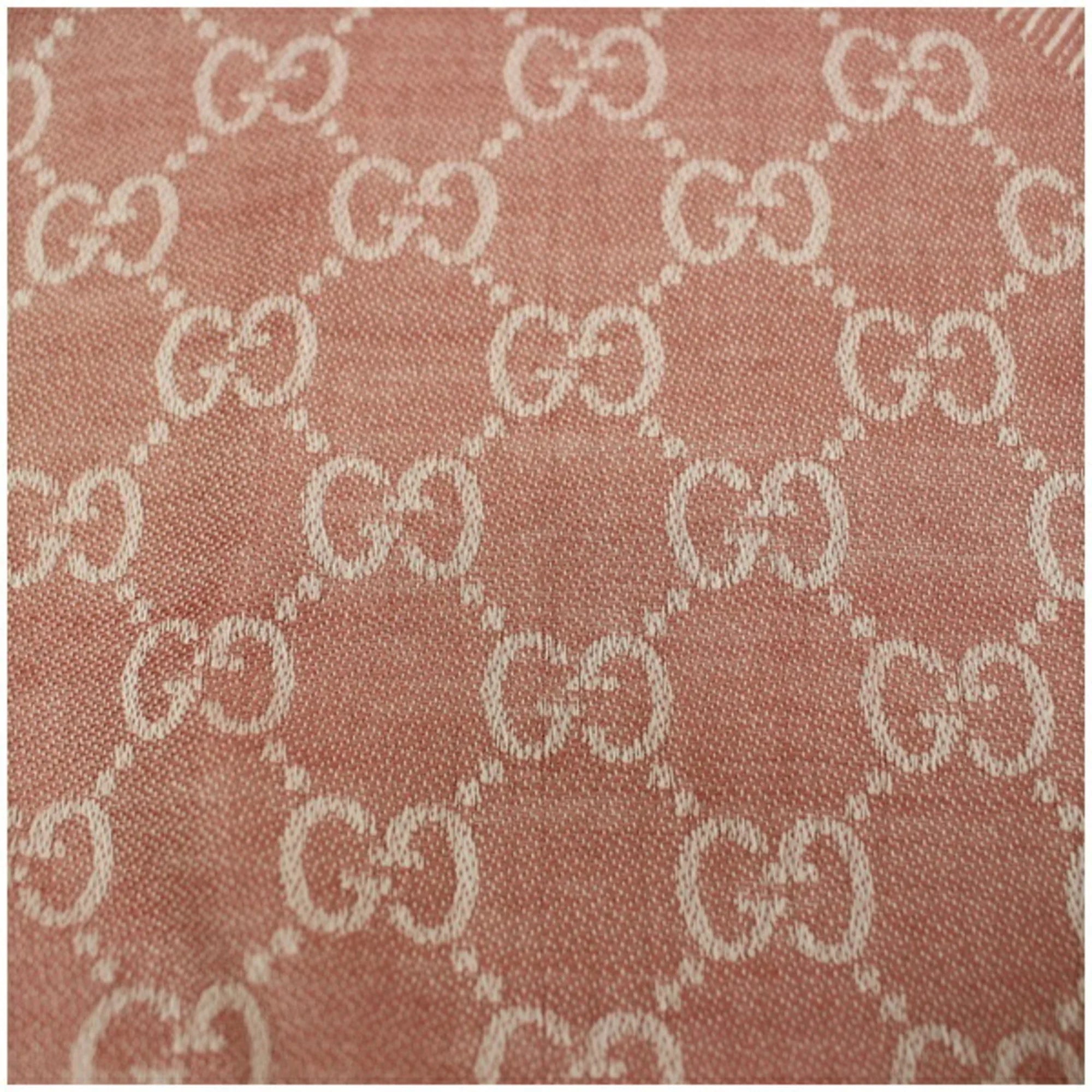 Pre-Owned Gucci large stole shawl pink GG pattern wool silk GUCCI ladies (Good)