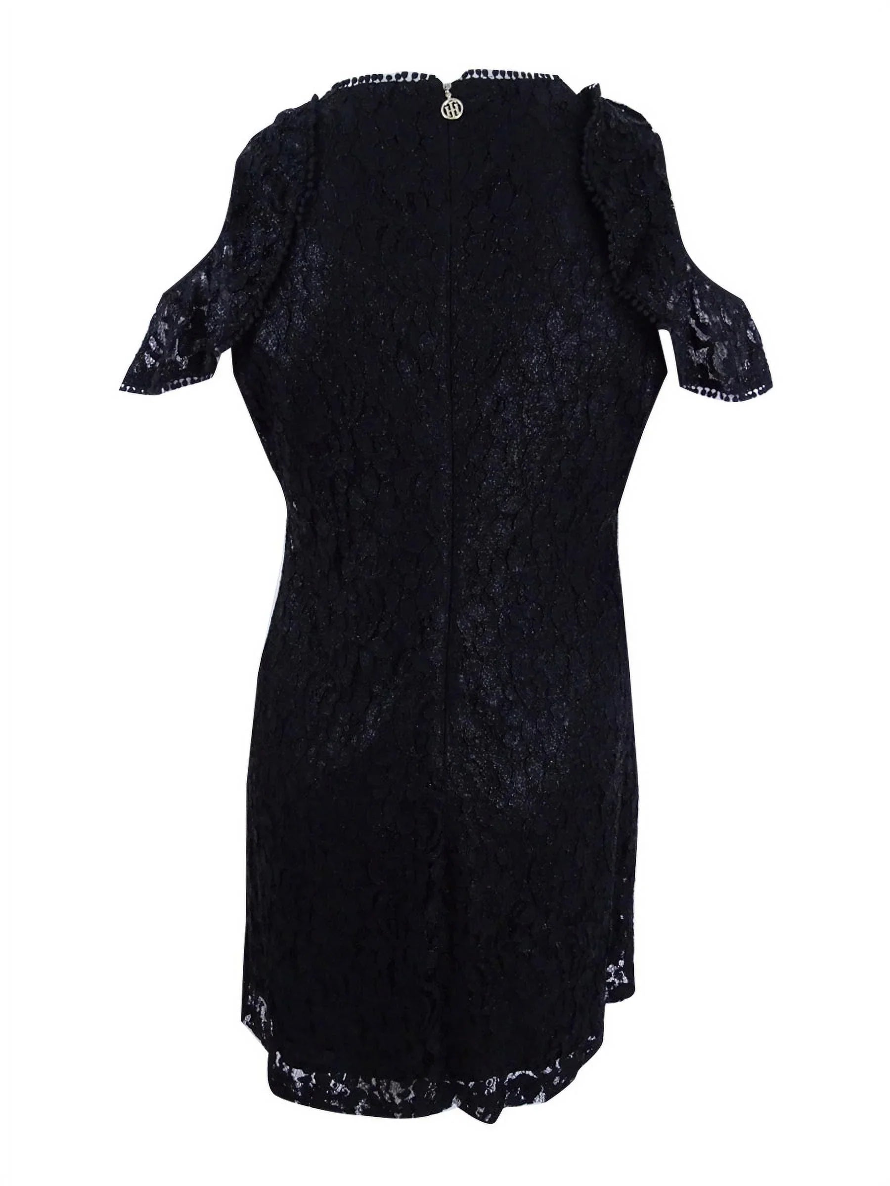 TOMMY HILFIGER $140 Womens 1055 Black Cold Sizehoulder Cocktail Sizeheath Dress 12 B+B