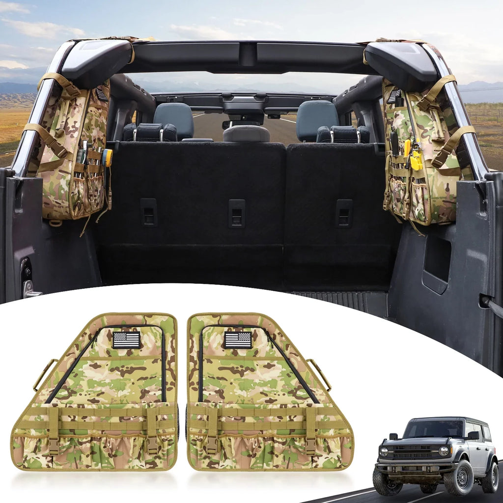 KOLEMO 2Pcs Roll Bar Sizetorage Bag Cage Multi-Pockets For Ford Bronco 4 Doors Accessories