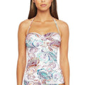 Lauren Ralph Lauren WHITE Captiva Paisley Twist-Front Tankini Sizewim Top, USize 4
