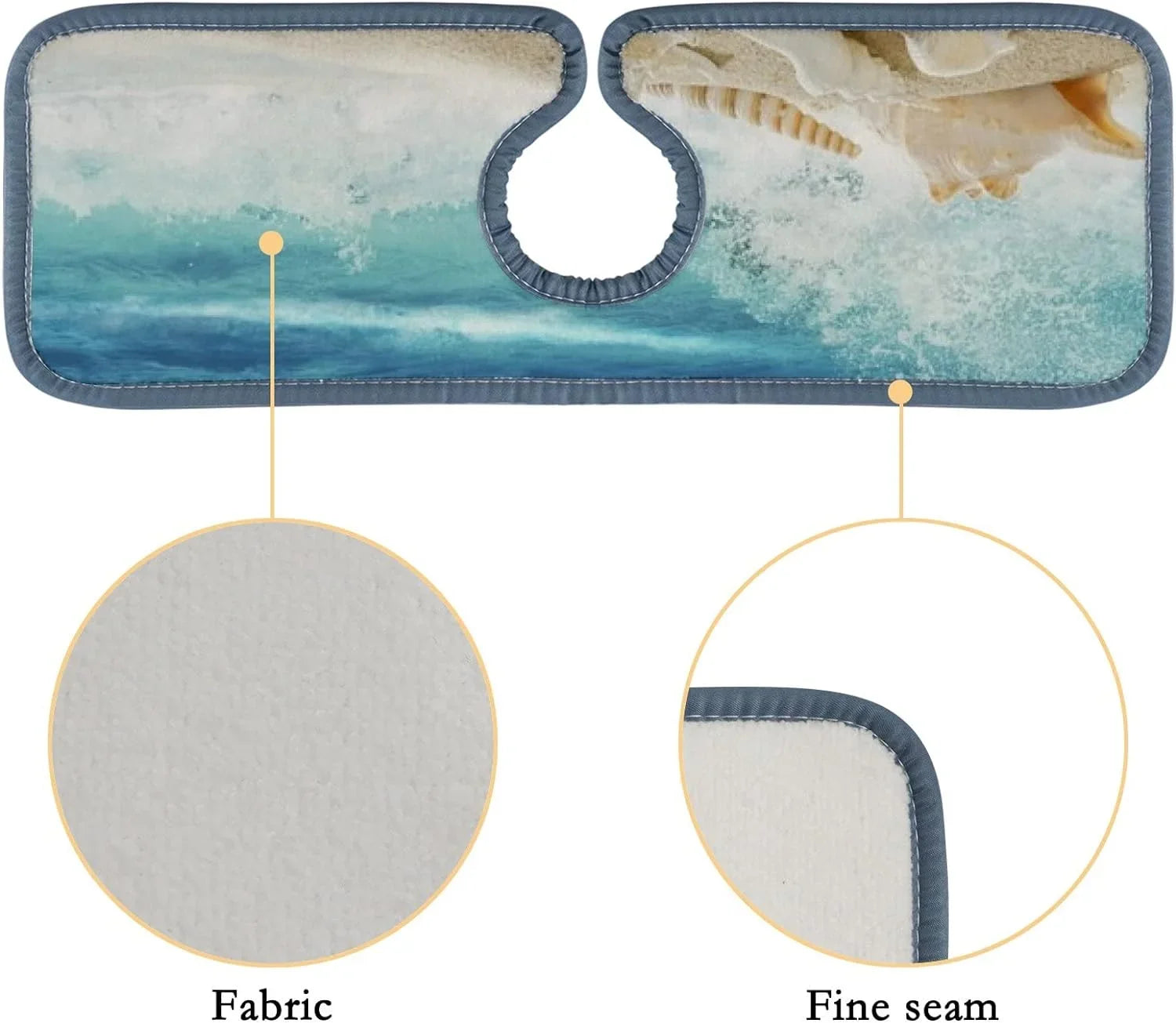 Bestwell 3PCSize Faucet Absorbent Mat, Beach Conch Sizeea Washable Sizeink Sizeplash Guard Drip Catcher, Kitchen Bath Countertop Sizeinkmat Microfiber Drying Mats