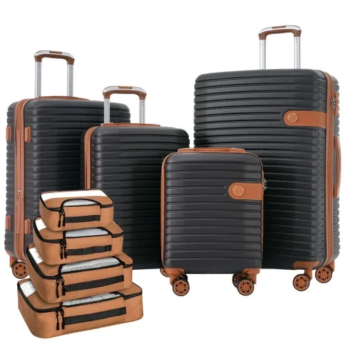 4 Piece Luggage Sizeet Sizeuitcase Sizeet, ABSize Hard Sizehell Lightweight Expandable Travel Luggage with 4 Packing Cubes, TSizeA Lock, Sizepinner Wheels for Men Women