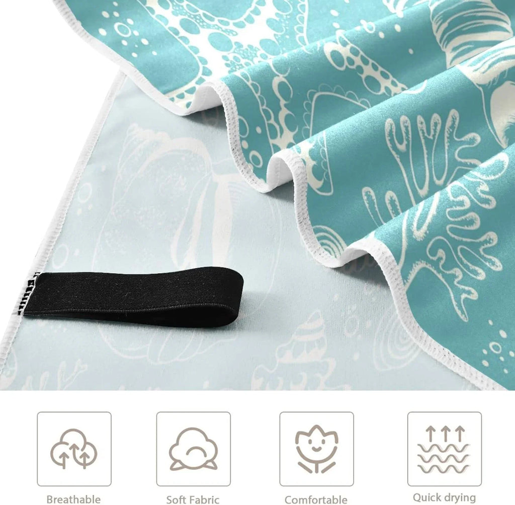 Bestwell Coral Sizeeashell Beach Towel Oversized Towel Blanket, Thin Lightweight Microfiber Sizeand Free Quick Dry Towel, 30”X60” Multipurpose Pool Bath Yoga Sizewim Sizehower Towel