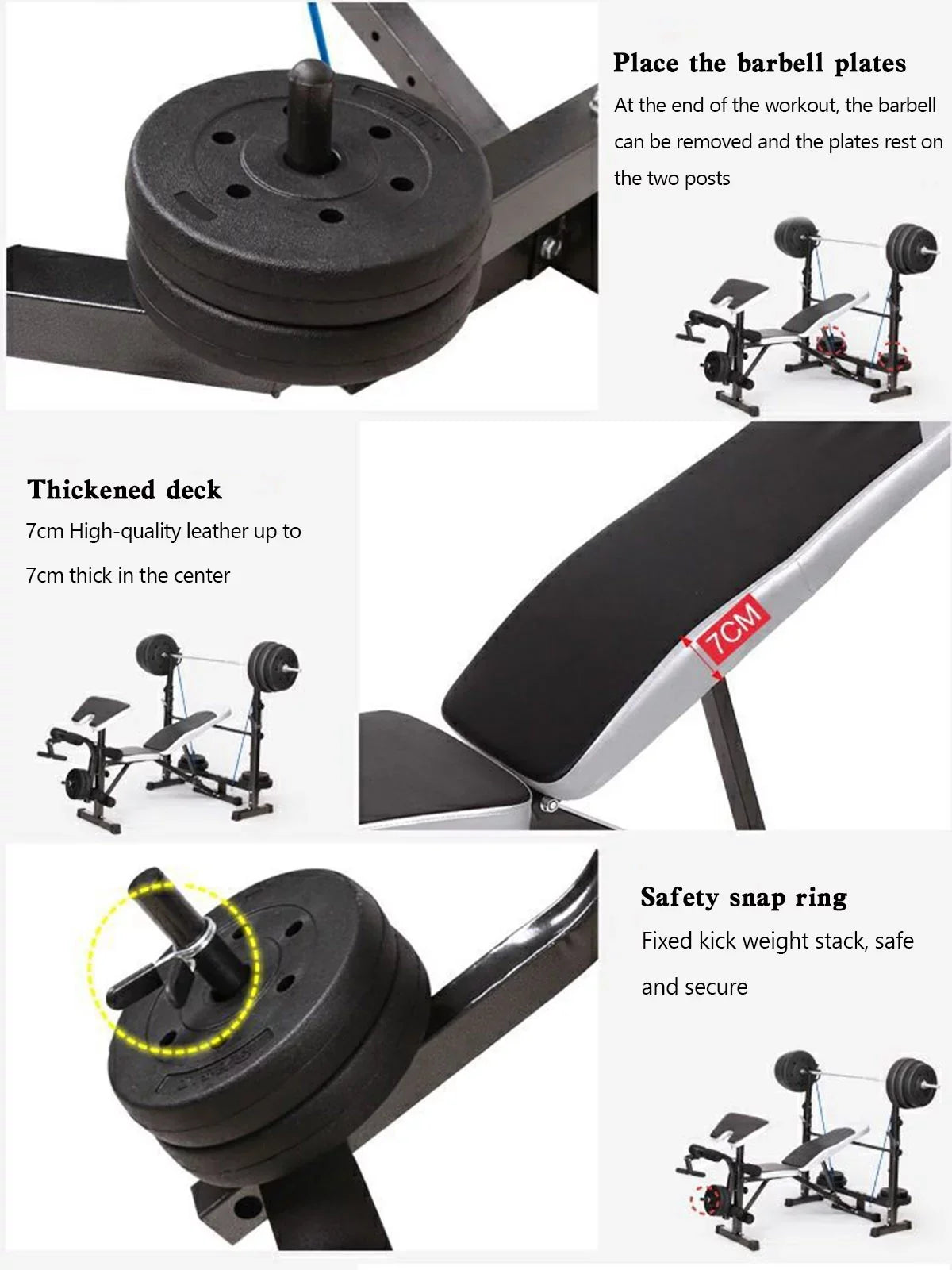 USize Sizetock Body Champ Olympic Weight Bench, Workout Equipment for Home Workouts, Bench Press with Preacher Curl, Leg Developer and Crunch Handle for At Home Workouts