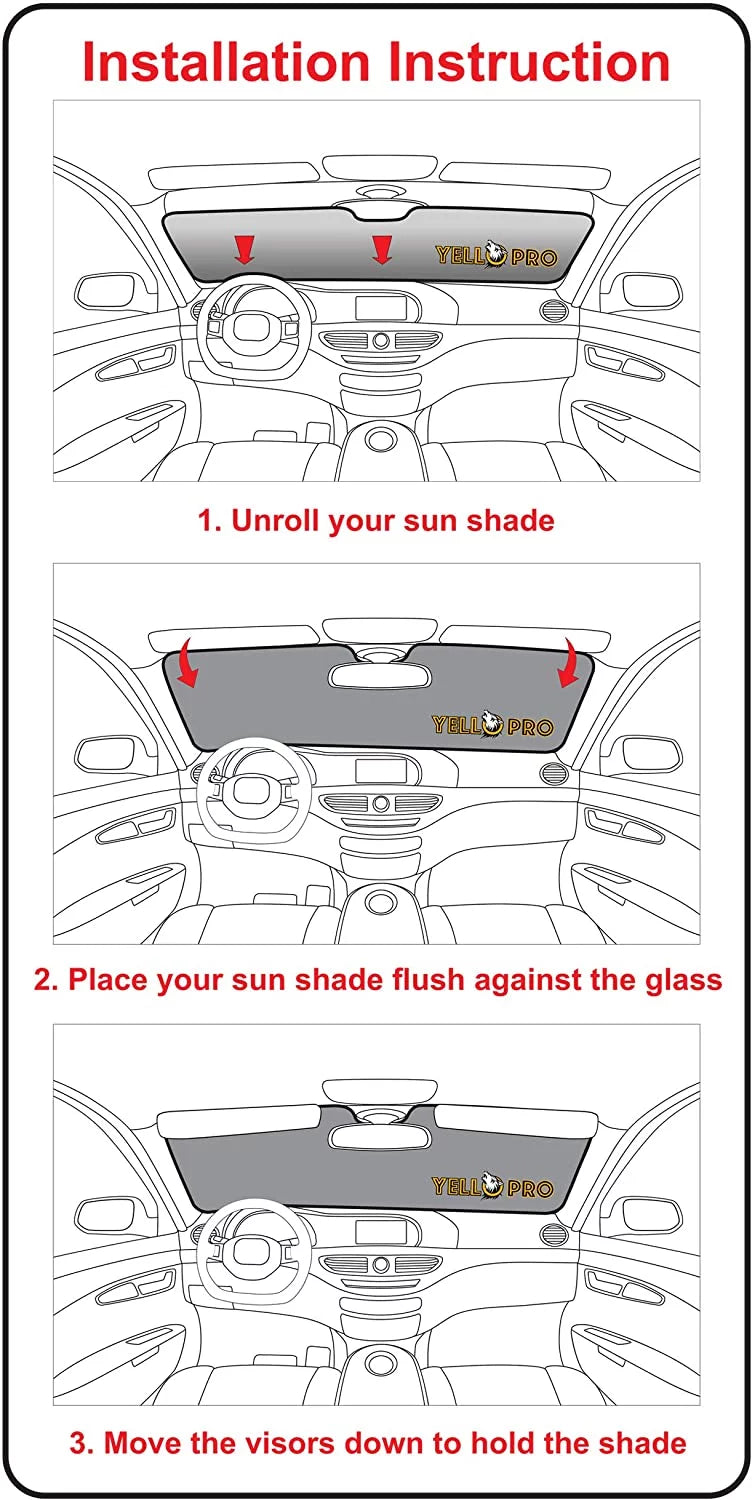 Front Windshield Sizeunshade for 2010-2023 Dodge RAM 2500 3500, 2Dr Regular Cab, 4Dr Quad Cab Crew Cab Mega Cab Pickup Truck