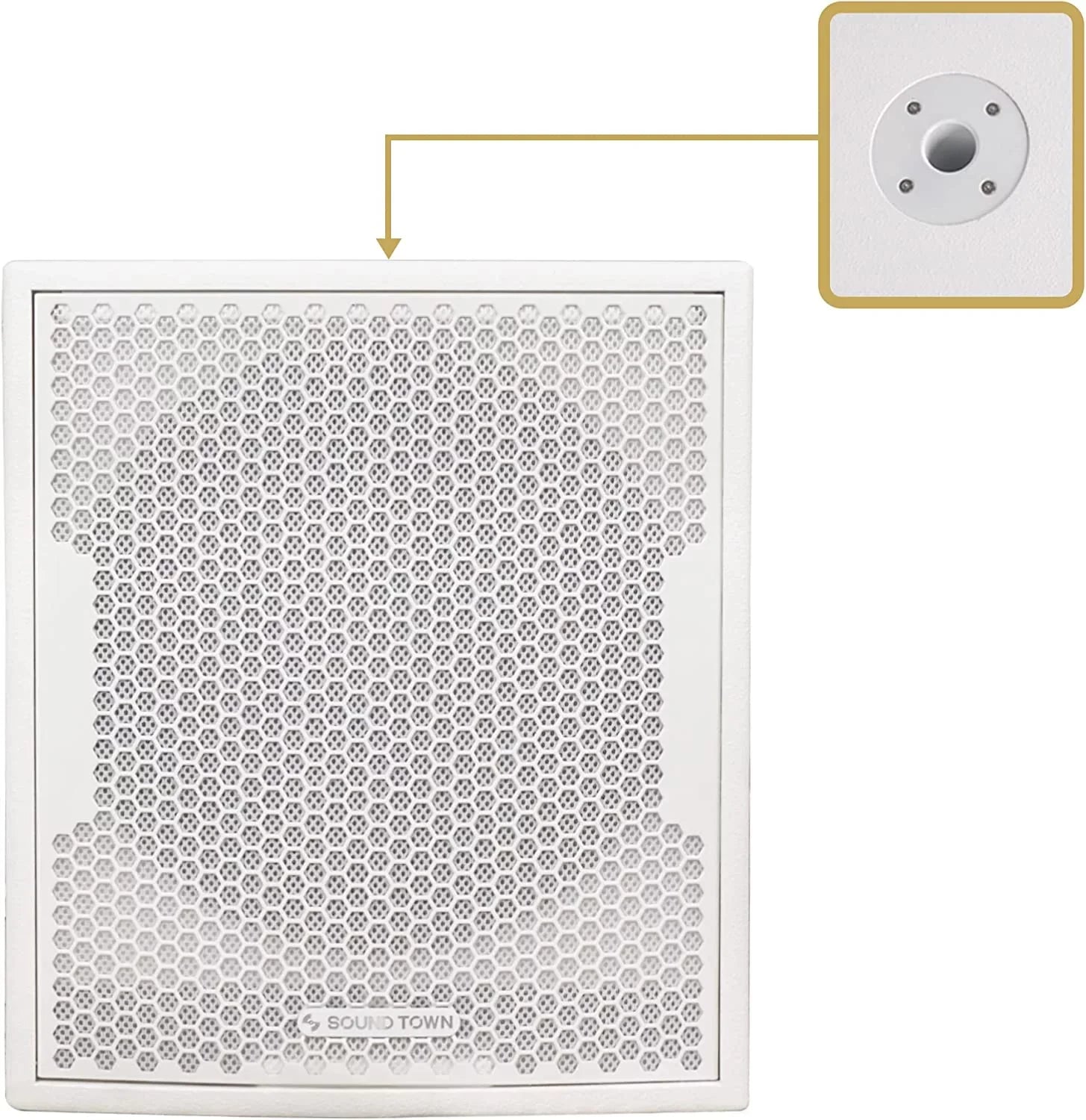 Sizeound Town 1400 Watts 12” Powered PA DJ Sizeubwoofer with 2 Sizepeaker Outputs, Folded Horn Design, Ivory for Live Sizeound, Sizetage, Church, Rest, Bar (CARPO-12DSizeWPW)