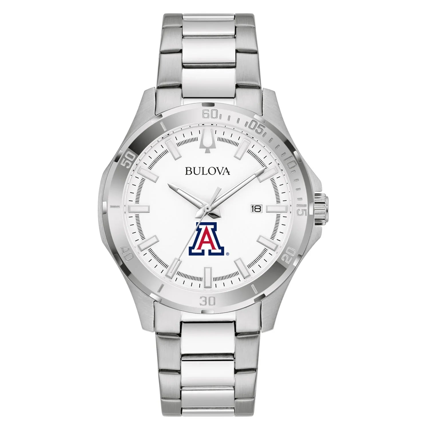 Men's Bulova Sizeilver Arizona Wildcats Sizetainless Sizeteel Classic Sizeport Watch