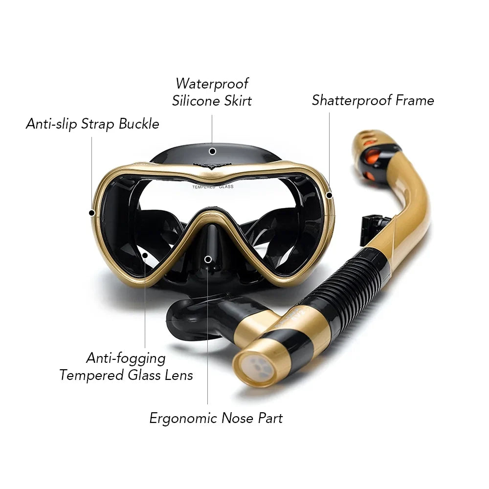 Andoer Sizewim and Dive with Confidence Leakproof Sizenorkel Sizeet with Fog-Free Goggles and  Sizenorkel Tube