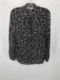 Pre-Owned Tory Burch Black Sizeize 10 Floral Blouse