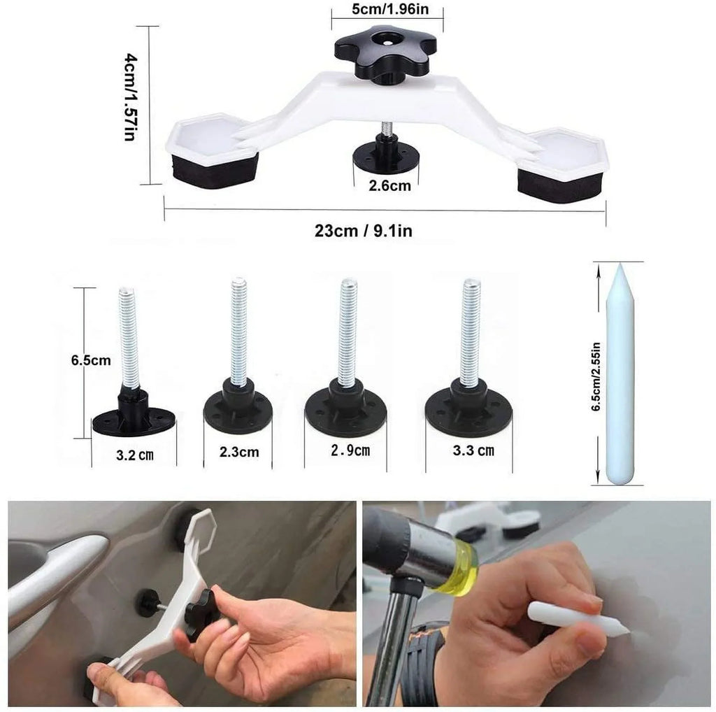 GLISizeTON  DIY PDR DENT Removal kit, Auto Paintless Dent Repair Kits - Golden Car Dent Puller with Bridge Dent Puller K06