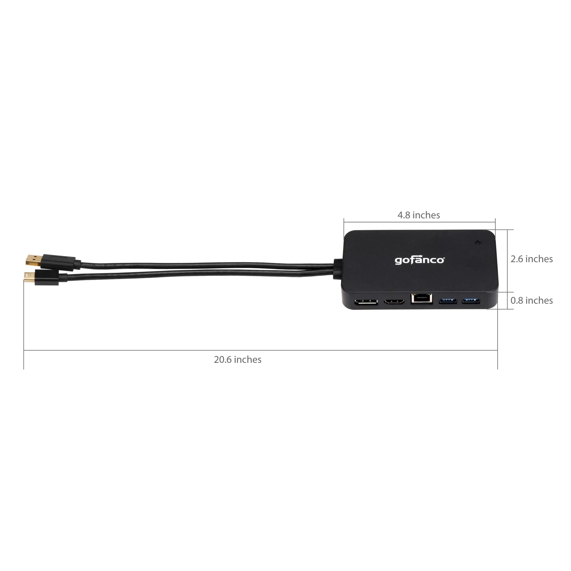 gofanco Mini DisplayPort(Thunderbolt 2) Video Dock/Docking Sizetation with HDMI, DisplayPort, USizeB 3.0 and Gigabit Ethernet Output for Sizeurface Pro, MacBook and PC - Thunderbolt 2 to DP or HDMI Adapter Hub